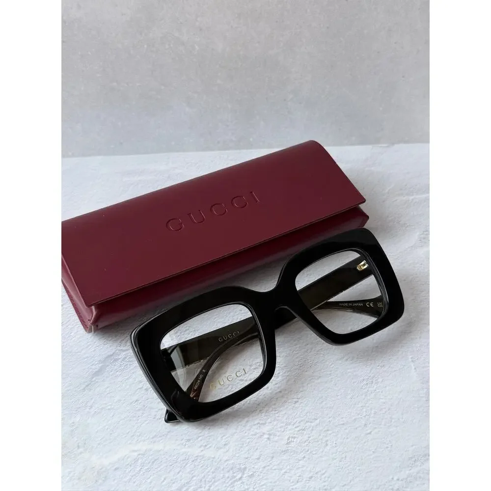 NEW Gucci GG1554O Black Thick Rim Eyeglasses Frames